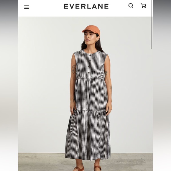 Everlane Dresses & Skirts - Everlane Black and White Gingham Midi Dress